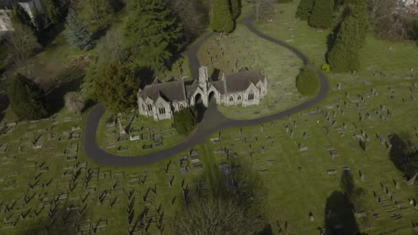Church Graveyard Building James Cemetery Bath Aerial View — стокове відео