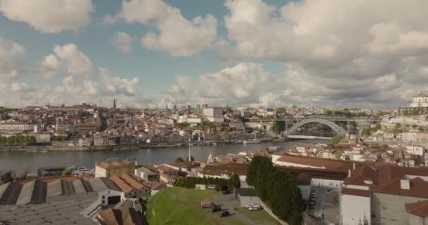 Boven Wijnkelders Het Hart Van Historische Wijk Vila Nova Gaia — Stockvideo