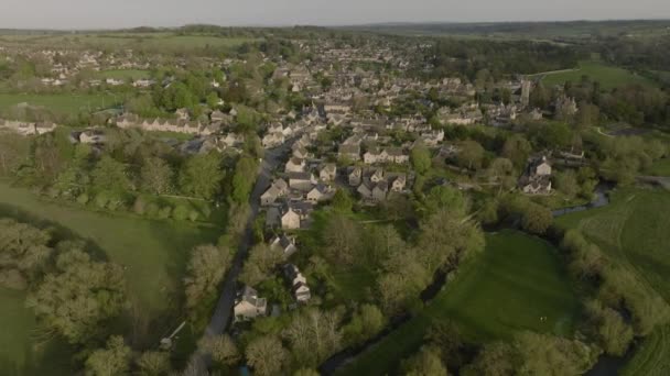 Charlbury Town Luftbild Oxfordshire England Goodbye Shot — Stockvideo