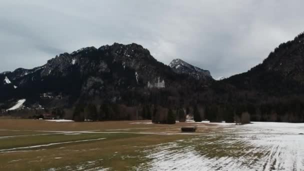 Slot Neuschwanstein Winter Nabij Fussen Duitsland — Stockvideo