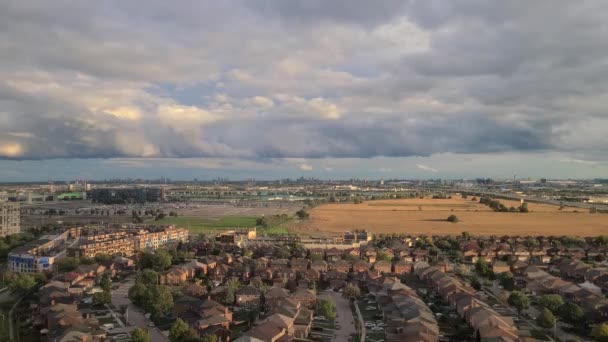 Toronto Kanada Ontario Time Lapse Antena Widok Nad Wiejskimi Obszarami — Wideo stockowe