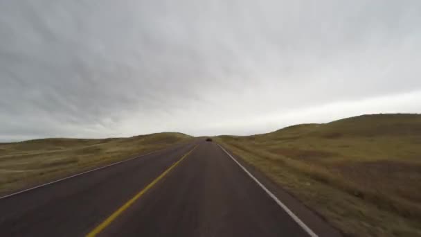 Hyperlapsus Conduite Travers Les Badlands Dans Dakota Sud — Video