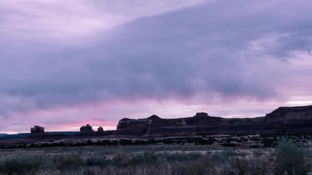 Epic Sunrise Large Rock Formations Southern Utah Este Lapso Tiempo — Vídeos de Stock