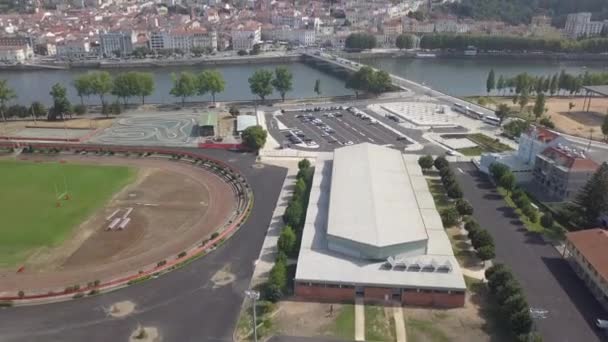 Coimbra Stad Portugal Luchtfoto — Stockvideo