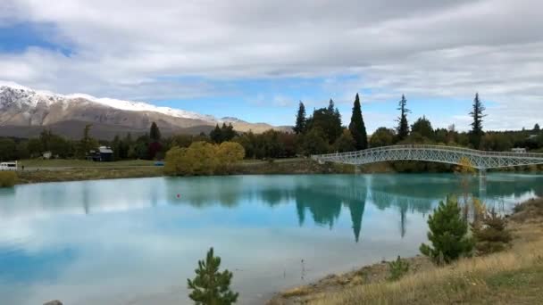 Λίμνη Tekapo Και Shepherd Εκκλησία — Αρχείο Βίντεο