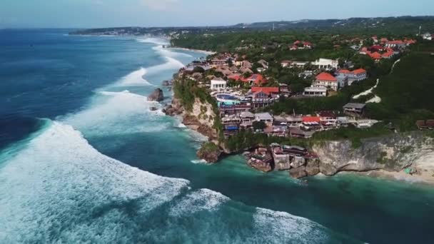 Bali Suluban Uluwatu Beach Aerial — Wideo stockowe