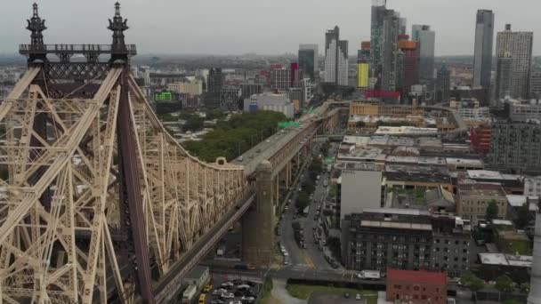 Gündüz Vakti New York Taki Queensboro Köprüsü Nün Cadde Köprüsü — Stok video