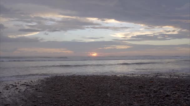 Costa Rica Praia Com Pôr Sol Distância — Vídeo de Stock