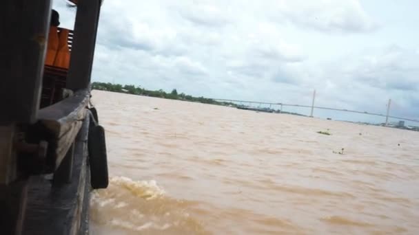 Mekong Delta Říční Člun — Stock video