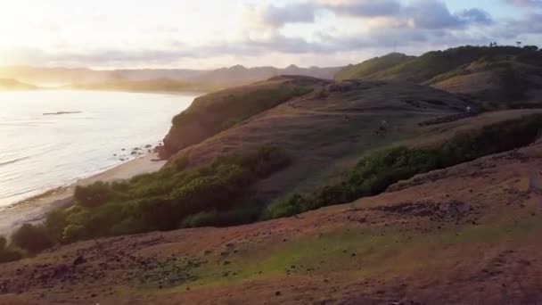 Pobřeží Ostrova Lombok Indonésie Čas Západu Slunce — Stock video