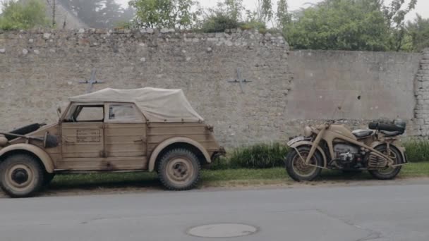 Seconda Guerra Mondiale Moto Jeep Normandia — Video Stock