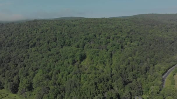 Drone Disparado Direção Lado Uma Montanha Nas Montanhas Catskill Estado — Vídeo de Stock