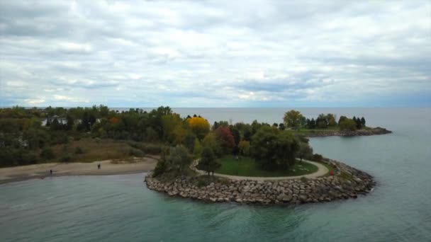 Aerial View Scarborough Bluffs Canada Located Lake Ontario Smooth Forward — Vídeo de Stock