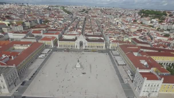 Vacker Drönarbild Terreiro Pao Square Skjuten Drönare — Stockvideo