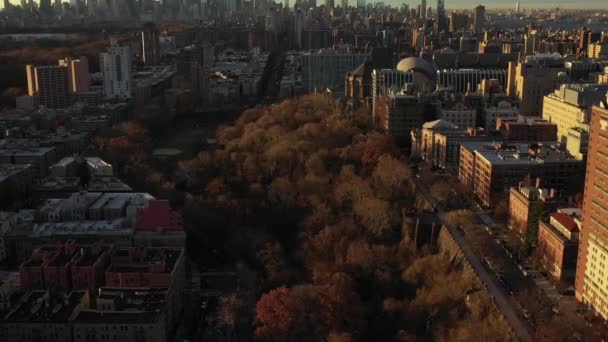 Stationäre Drohne Über Dem Morningside Park Manhattan New York City — Stockvideo
