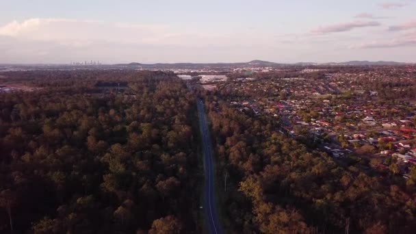 Estrada Paradisíaca Brisbane Austrália Vista Sobre Cbd — Vídeo de Stock