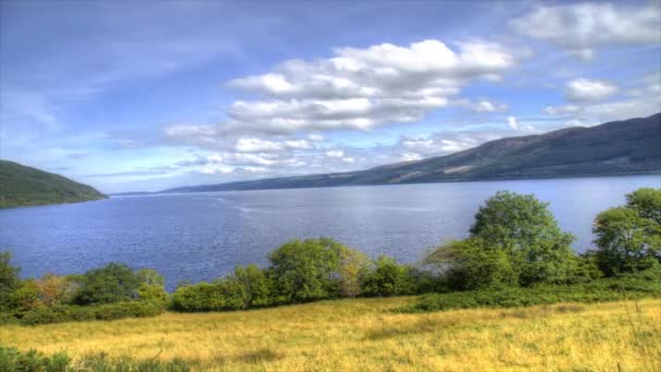 Hdr Loch Ness Időzítése Skóciában Nappal — Stock videók
