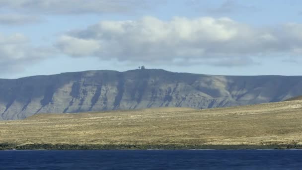 Cliff Top Lanzarote Kanarya Adaları Spanya Daki Radar Stasyonunun Zaman — Stok video