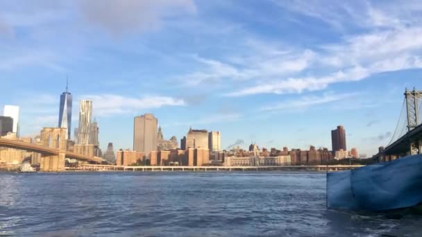 Pan Timelapse Manhattan Skyline — Vídeos de Stock