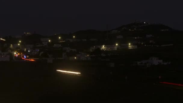 Time Lapse Late Night Traffic Lanzarote Canary Islands Spain — стокове відео