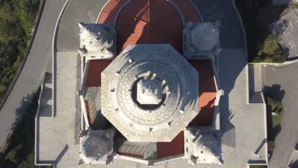 Luchtlandschap Van Viana Castelo Kathedraal Van Santa Luzia Portugal Betrokkenheid — Stockvideo