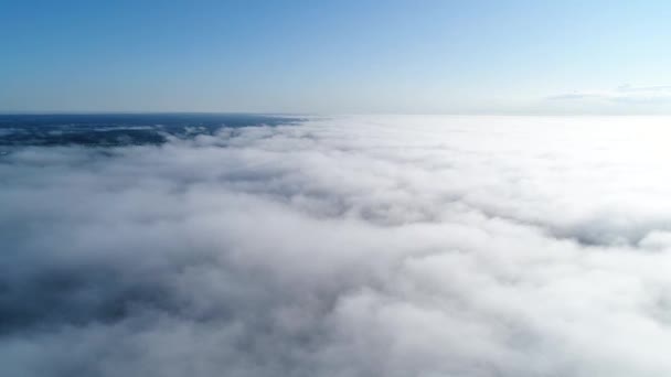 Flight Misty Clouds Morning Sunlight Little Glory City Scape Clouds — Vídeo de Stock