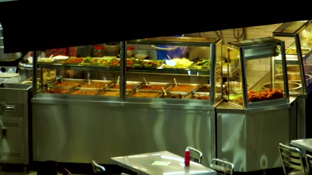 Pequeña Cafetería Buffet Asia China Con Vapor Que Sale Pila — Vídeo de stock