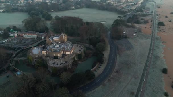 Luftaufnahme Von Walmer Castle Kent England Poi Der Burg Und — Stockvideo