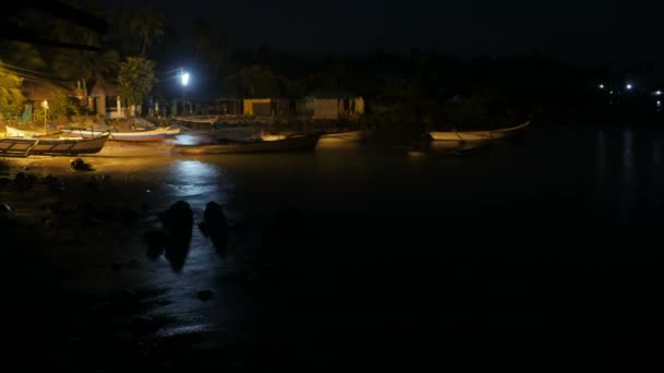 Time Lapse Village Pêche Goan Avec Des Bateaux Aube Goa — Video