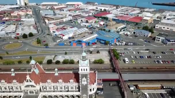 Вид Історичний Залізничний Вокзал Міста Данідін Нова Зеландія — стокове відео