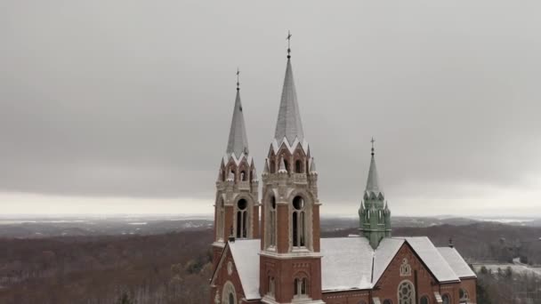 Cinematic Aerial View Historic Holy Hill — Video