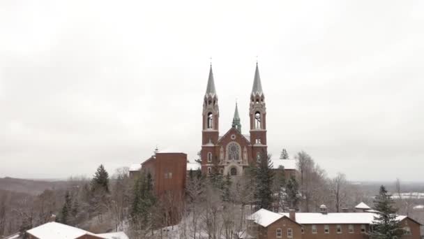 Cinematic Aerial View Historic Holy Hill — Stockvideo