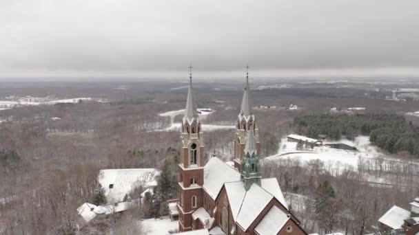 Cinematic Aerial View Historic Holy Hill — 비디오
