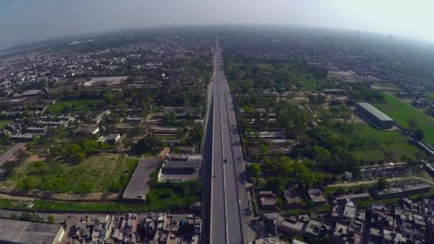 Long Aerial Clean Green Urban City Highway — Wideo stockowe