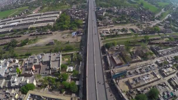 Aerial Clean Green Urban City Highway — Wideo stockowe