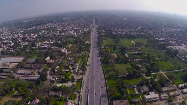 Aerial Clean Green Urban City Highway — стоковое видео