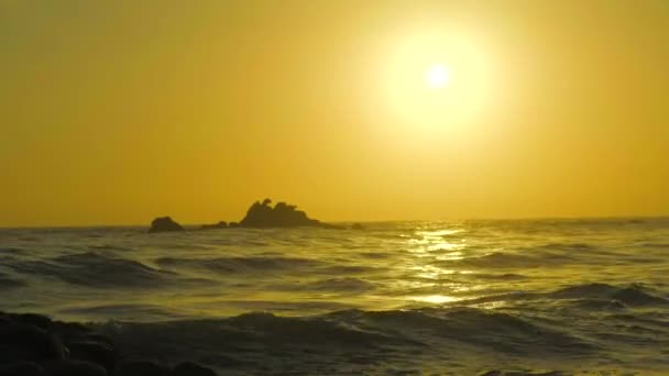 Waves Crashing Sunrise Mount Maunganui Beach New Zealand — Stockvideo