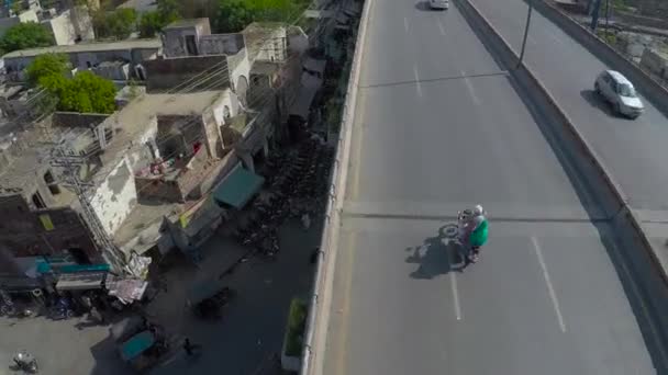 Aerial Road Skrzyżowanie Most Część Miasta Miejskiego Indii — Wideo stockowe