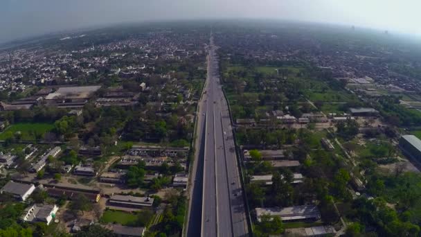 Aerial Clean Green Urban City Highway — Wideo stockowe
