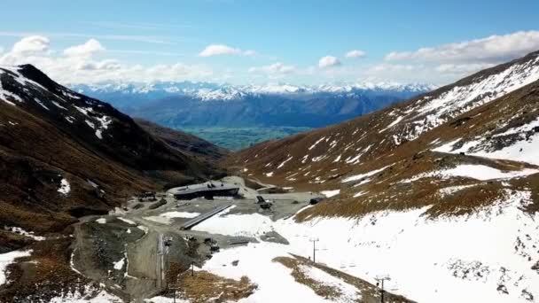 Shooting Remarkable Ski Field Queenstown New Zealand Using Dji Mavic — Vídeo de stock