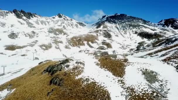 Shooting Remarkable Ski Field Queenstown New Zealand Using Dji Mavic — стоковое видео