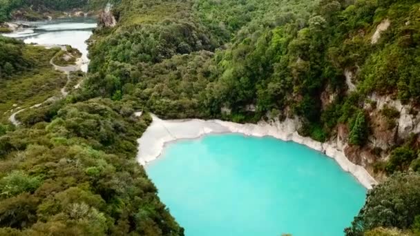Drone View Waimangu Geothermal Park Rotorua New Zealand — Vídeo de stock