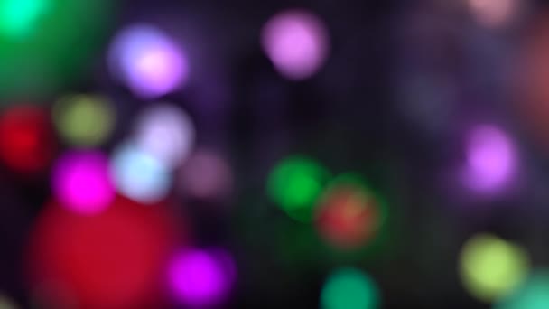 Abstract Blurred Christmas Lights Bokeh Background Blinking Christmas Tree Lights — Video