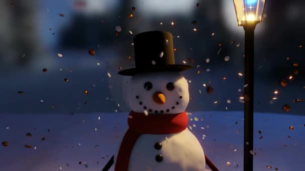 Christmas Snow Globe Snowman Video Title Screen — Stock videók