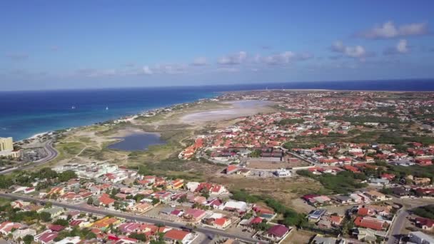 Pan Tilt North End Aruba Houses Palm Beach Area — Vídeos de Stock