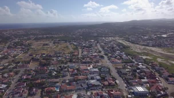 Aerial Pedestal Neighbourhood Noord Aruba — Stock video