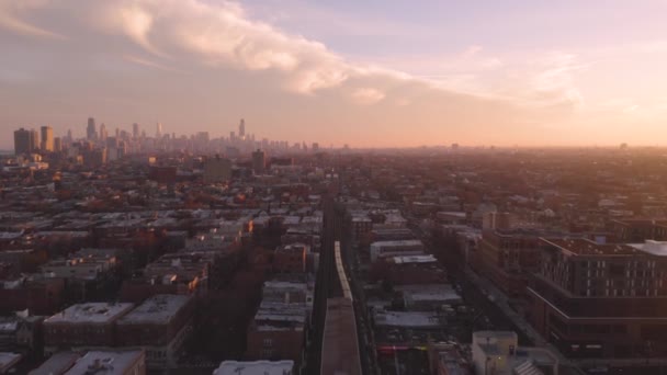 Cinematic Aerial Footage Chicago Illinois Usa — ストック動画