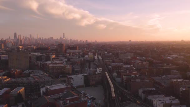 Cinematic Aerial Footage Chicago Illinois Usa — Stockvideo