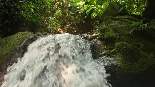 Small Waterfall Located Khao Laem National Park Gathers Enough Water — Stockvideo