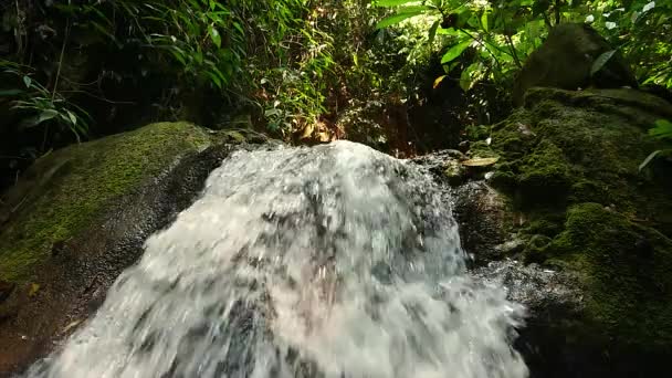 Small Waterfall Located Khao Laem National Park Gathers Enough Water — Stockvideo